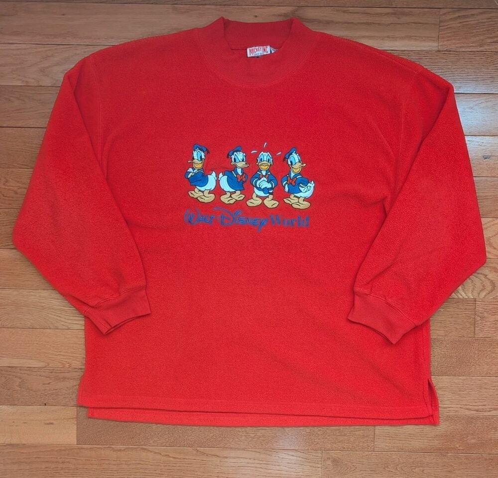 Vintage Disney Mickey Inc. Donald Duck Embroidered Pullover Sweatshirt XL